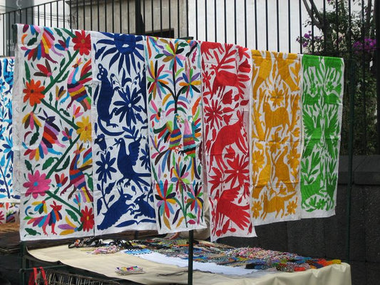 Gorgeous appliqued fabrics for sale. Mexico City