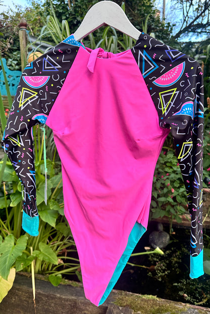 Limited Edition 90s Disco Melons REVERSIBLE high-leg Surfsuit - UK 8