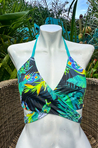 Reversible 'BAP WRAP' Bikini Top in NEW tropical Pura Vida print - Large