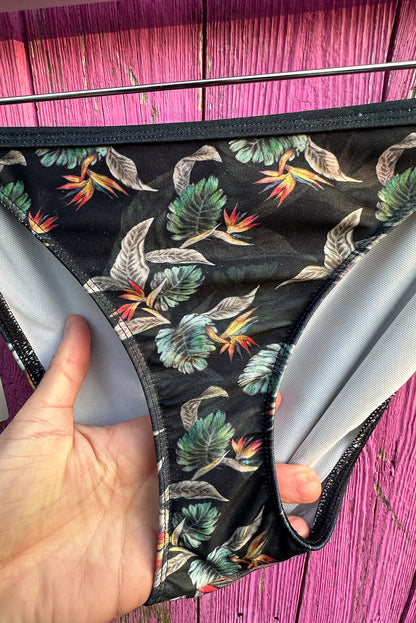 Reversible Tie Side Bikini Bottoms in Bird of Paradise - Small sample