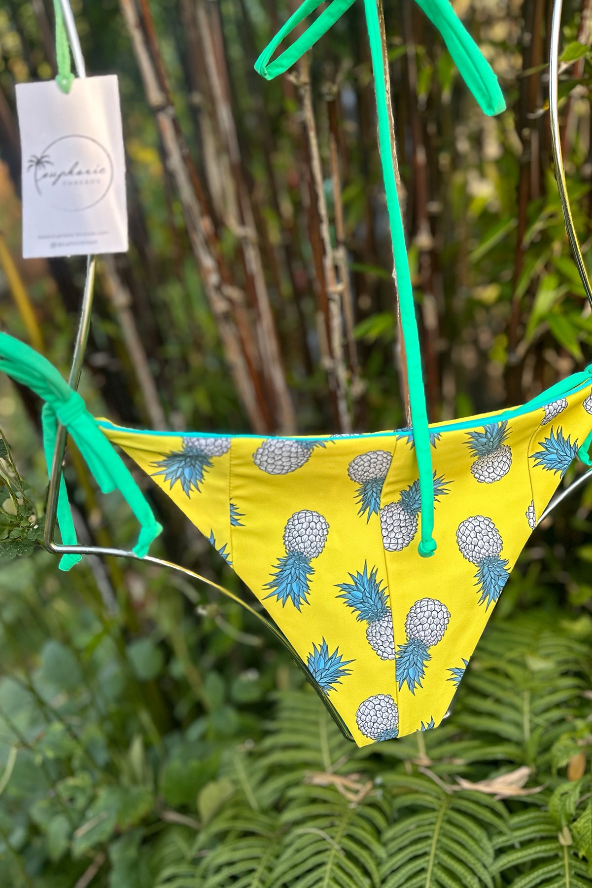 Limited Edition Reversible Pineapple Triangle Bikini Set  - M/L