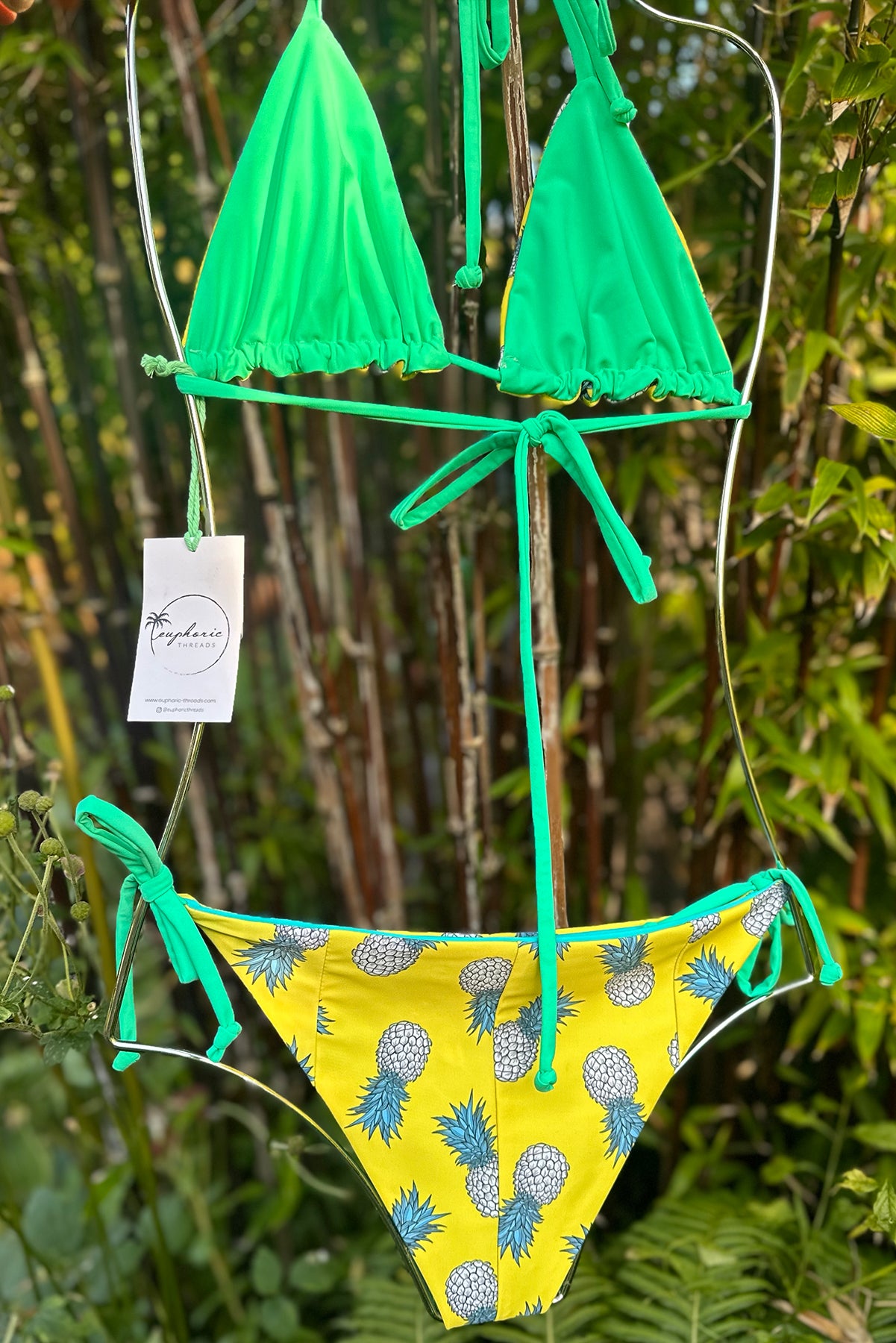 Limited Edition Reversible Pineapple Triangle Bikini Set  - M/L