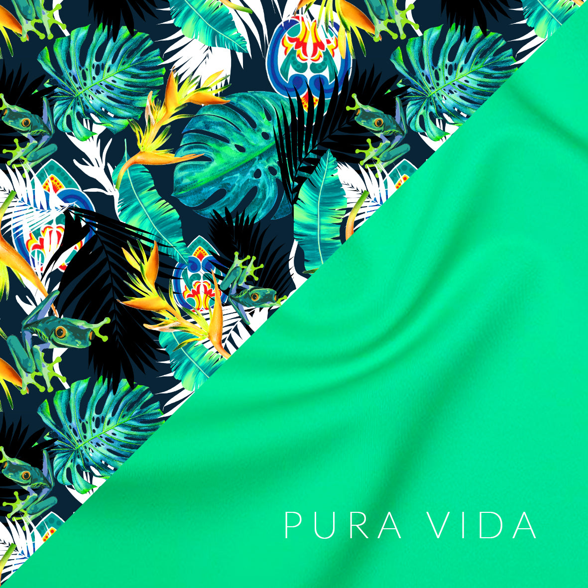 Euphoric Threads - Handmade Eco-fashion for the Waves and Waves - Small batch fashion - Tropical prints - Pura Vida Costa Rica - Bright colourful activewear & swimwear! Reversible eco-friendly fabrics