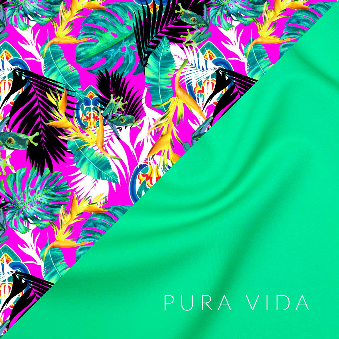 Euphoric Threads - Handmade Eco-fashion for the Waves and Waves - Small batch fashion - Tropical prints - Pura Vida Costa Rica - Bright colourful activewear & swimwear! Reversible eco-friendly fabrics