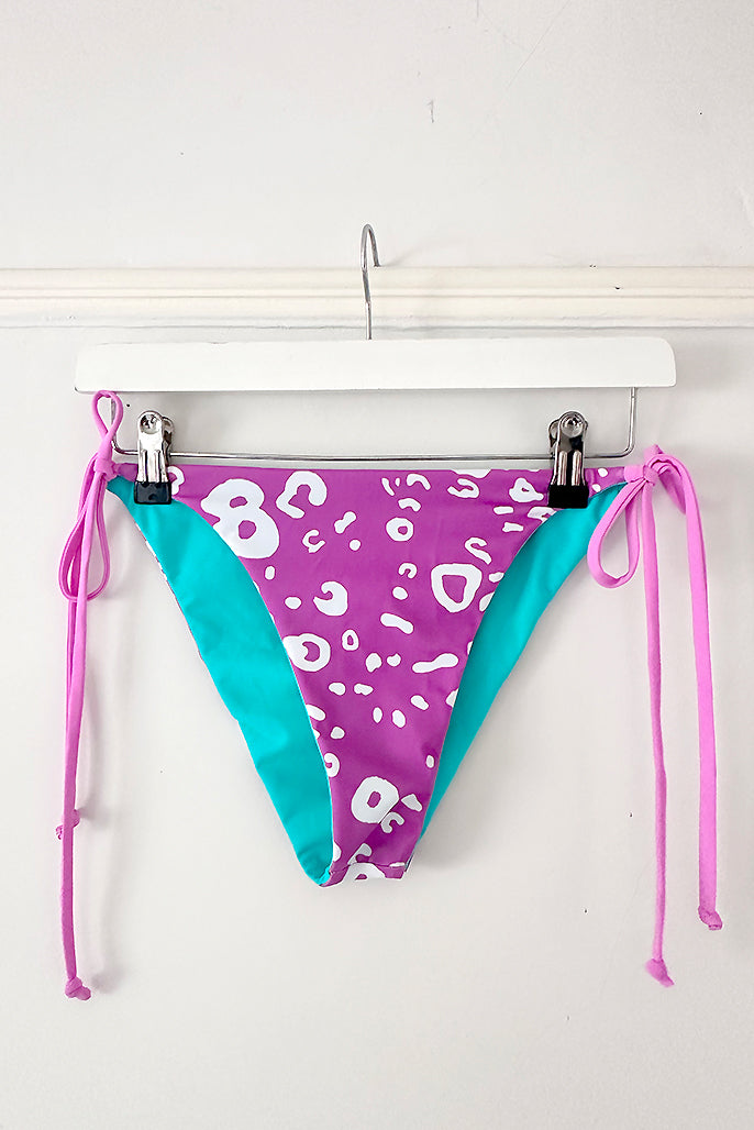 Reversible Tie Side Bikini Bottoms in Purple Eagle Ray print