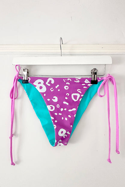 Reversible Tie Side Bikini Bottoms in Purple Eagle Ray print