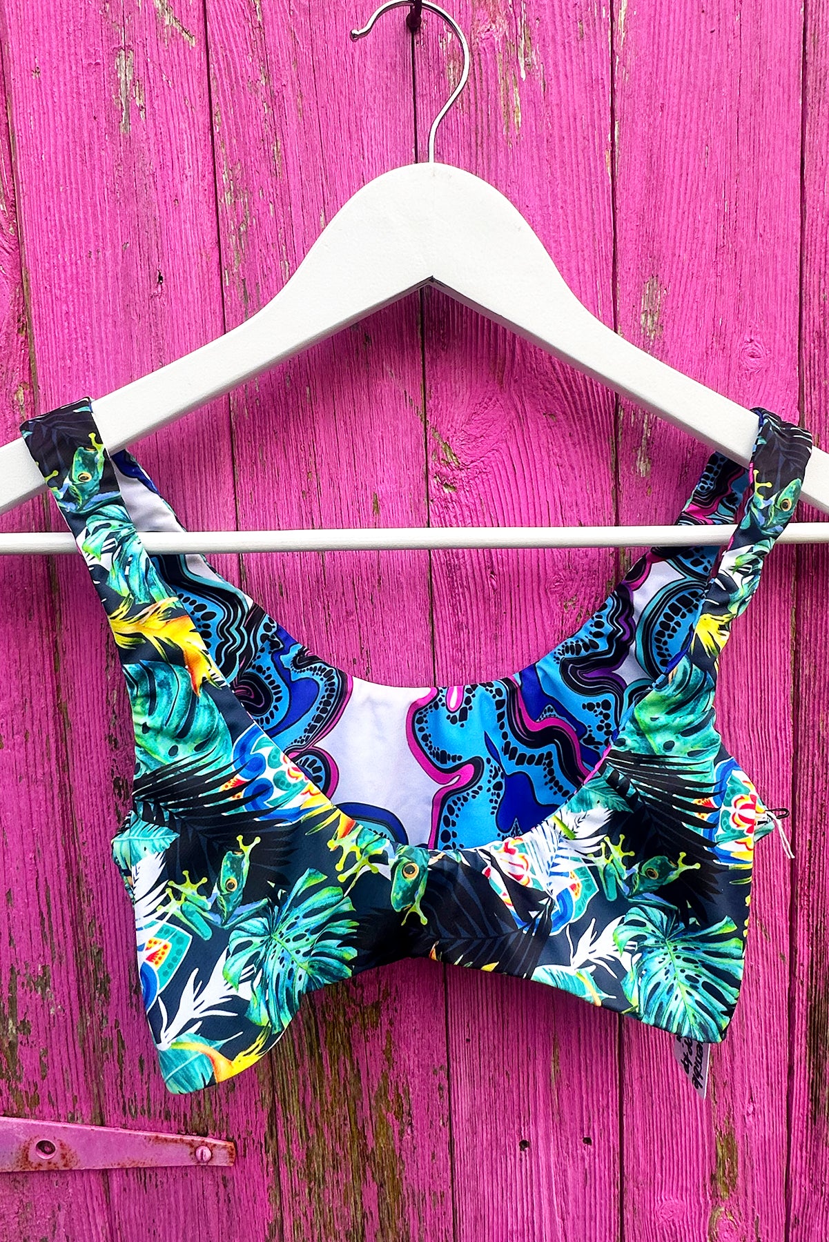 Reversible Pura Vida & Ocean Print Sports Bra Bikini Top - Limited Edition COOGEE Sample