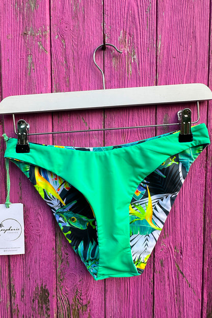 Hermosa Reversible Bikini Bottoms in Pura Vida tropical green