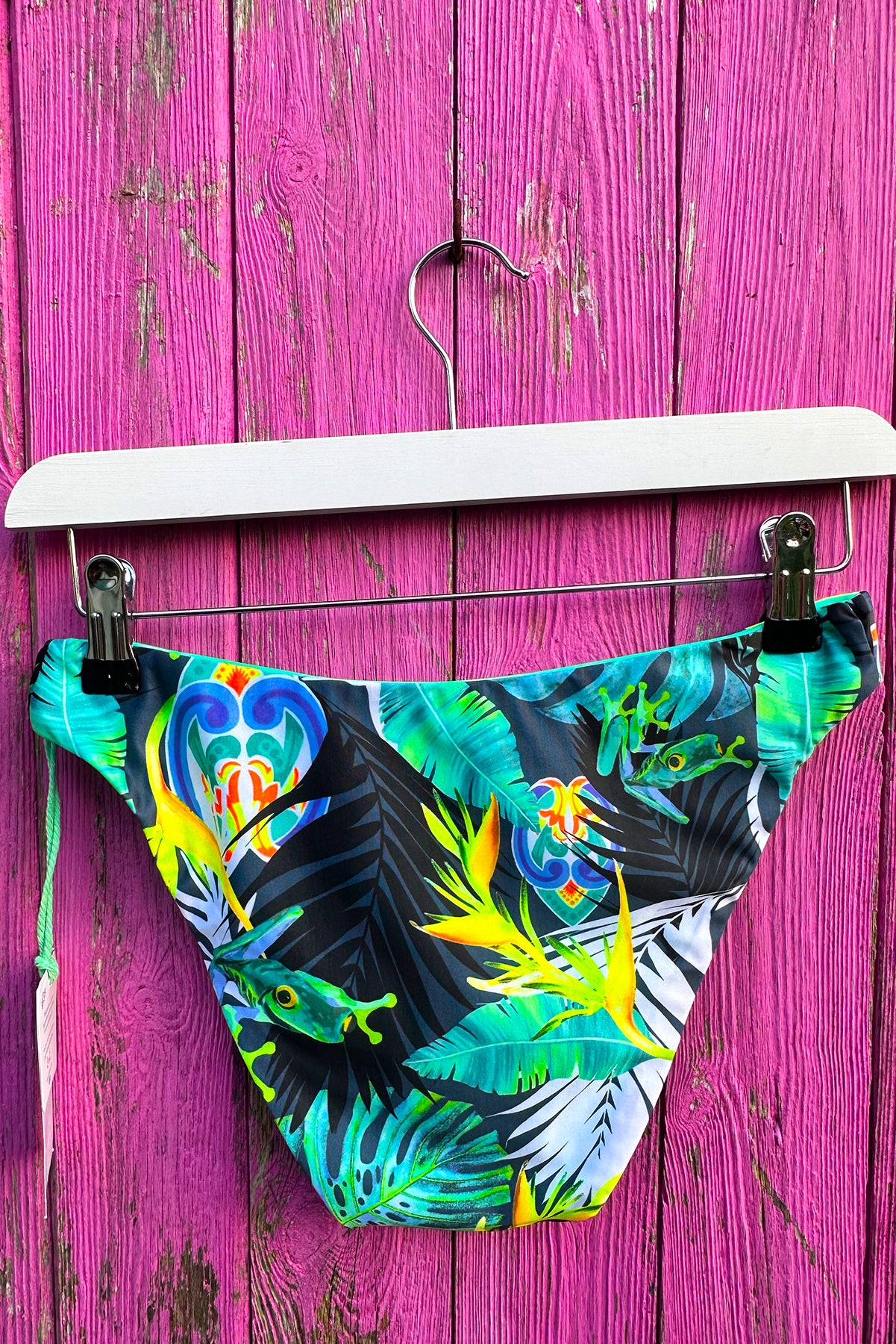 Hermosa Reversible Bikini Bottoms in Pura Vida tropical green