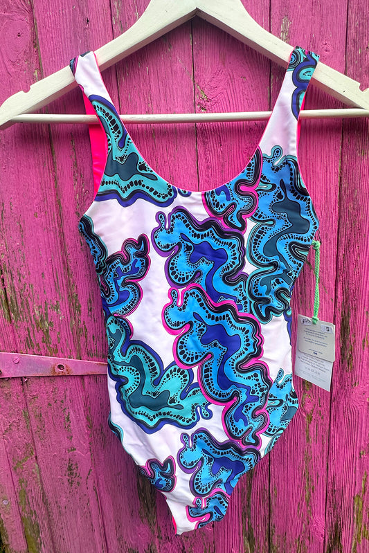 Reversible Swimsuit in Limited Edition Ocean Clam print - Small