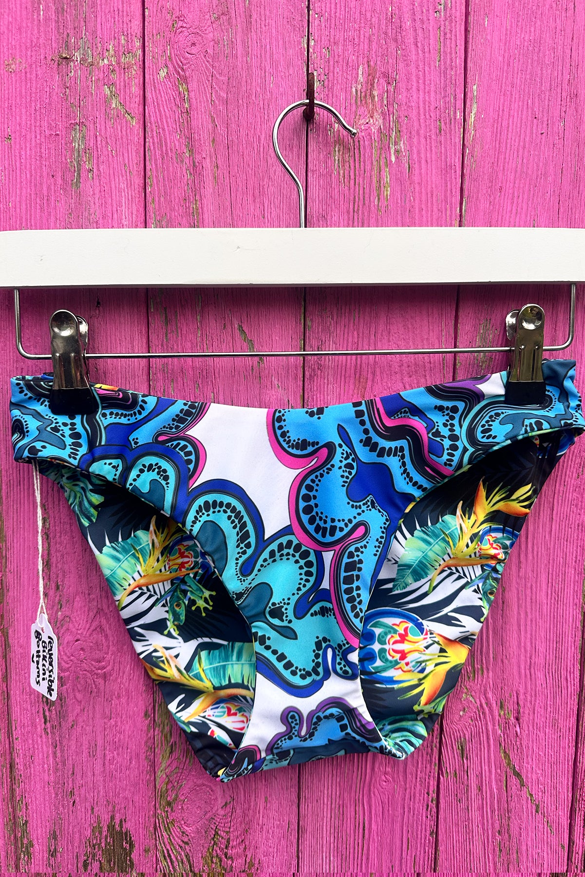 Hermosa Reversible Bikini Bottoms SAMPLE in Pura Vida & Ocean Print