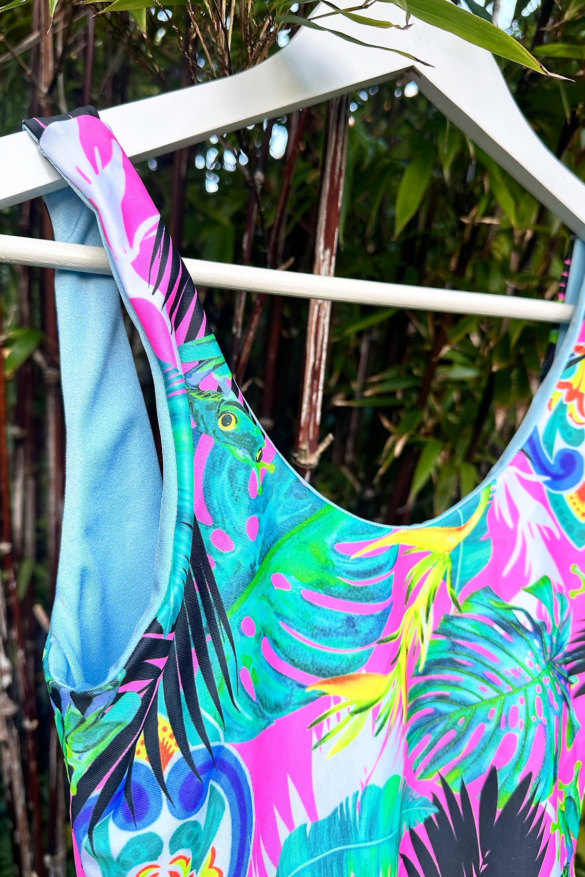 Reversible Tropical Swimsuit in Pura Vida and Block Blue - Limited Edition