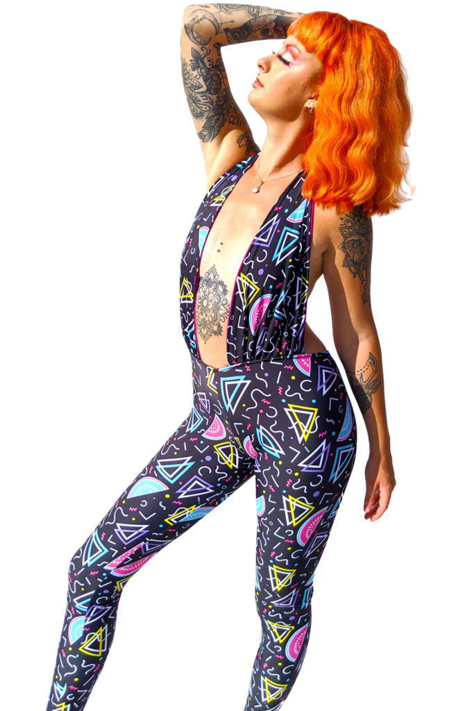 Euphoric Threads - Black DISCO MELONS NEW sculpting catsuit- recycled ocean plastic